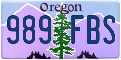 OR license plate 989FBS