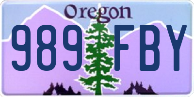 OR license plate 989FBY