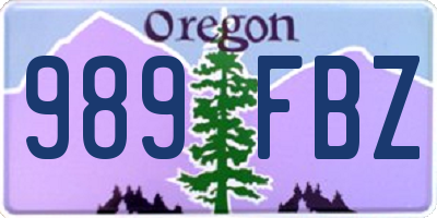 OR license plate 989FBZ