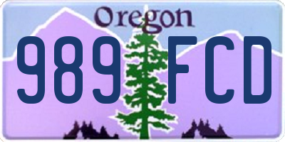 OR license plate 989FCD