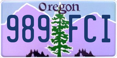 OR license plate 989FCI
