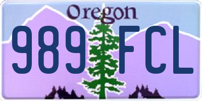 OR license plate 989FCL