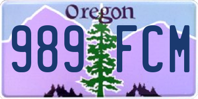OR license plate 989FCM