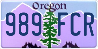 OR license plate 989FCR