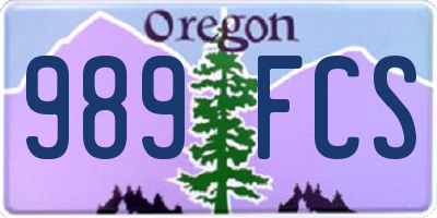 OR license plate 989FCS