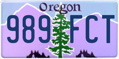 OR license plate 989FCT
