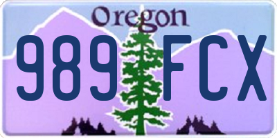 OR license plate 989FCX