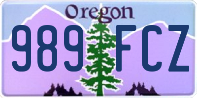 OR license plate 989FCZ