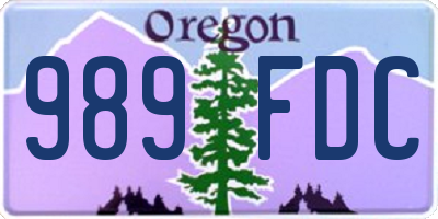 OR license plate 989FDC