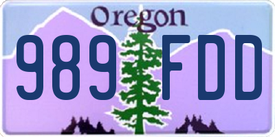 OR license plate 989FDD