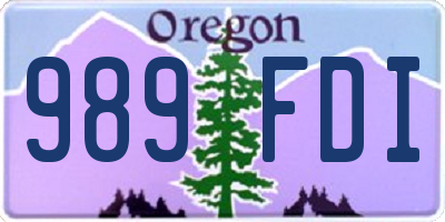 OR license plate 989FDI