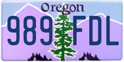OR license plate 989FDL