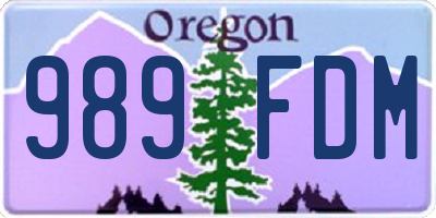 OR license plate 989FDM