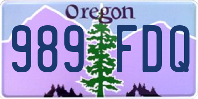 OR license plate 989FDQ