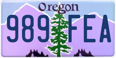OR license plate 989FEA