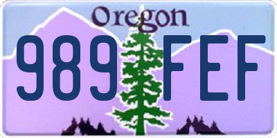 OR license plate 989FEF