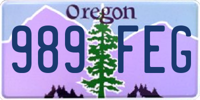 OR license plate 989FEG