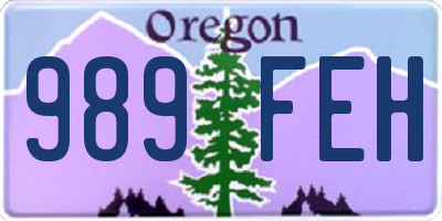 OR license plate 989FEH
