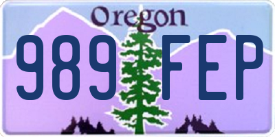 OR license plate 989FEP