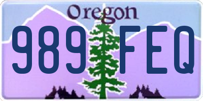 OR license plate 989FEQ