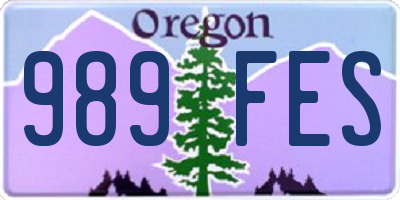 OR license plate 989FES