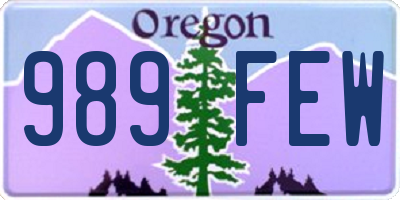 OR license plate 989FEW