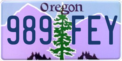 OR license plate 989FEY