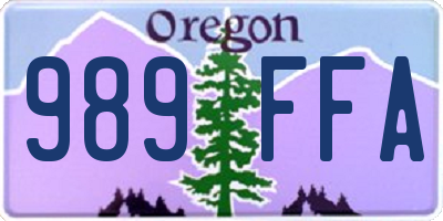 OR license plate 989FFA