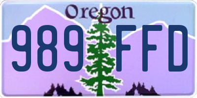 OR license plate 989FFD
