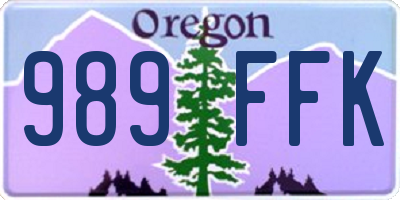 OR license plate 989FFK
