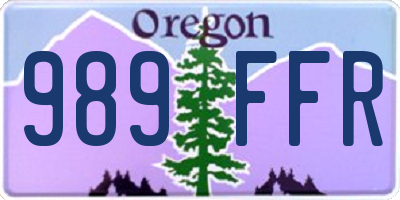 OR license plate 989FFR