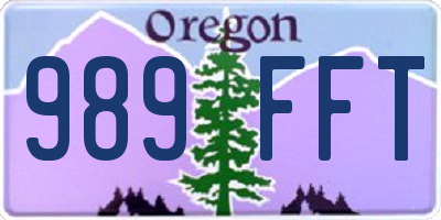 OR license plate 989FFT