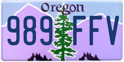 OR license plate 989FFV