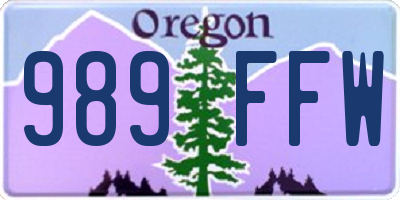 OR license plate 989FFW