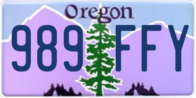OR license plate 989FFY