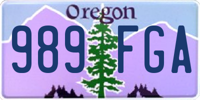 OR license plate 989FGA