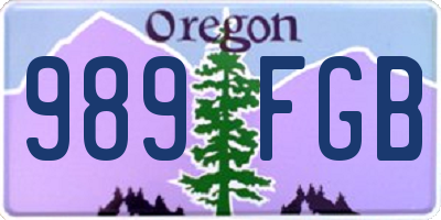 OR license plate 989FGB
