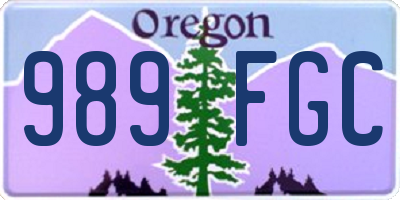 OR license plate 989FGC