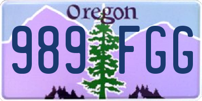 OR license plate 989FGG