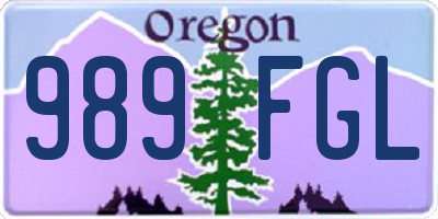OR license plate 989FGL