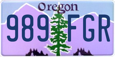 OR license plate 989FGR