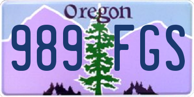 OR license plate 989FGS