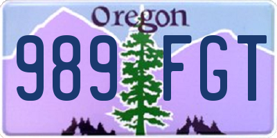 OR license plate 989FGT