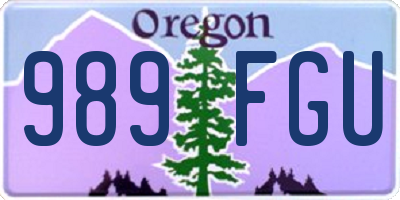 OR license plate 989FGU