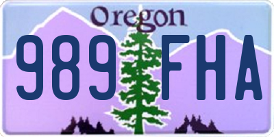 OR license plate 989FHA
