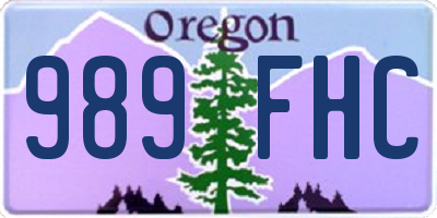 OR license plate 989FHC
