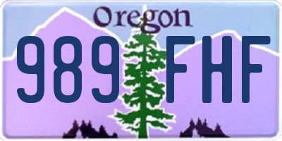 OR license plate 989FHF