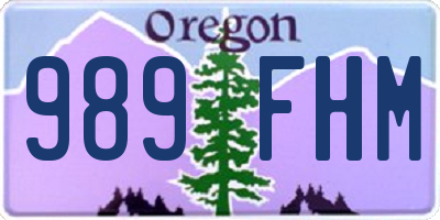 OR license plate 989FHM