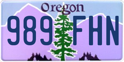 OR license plate 989FHN