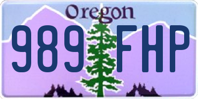 OR license plate 989FHP